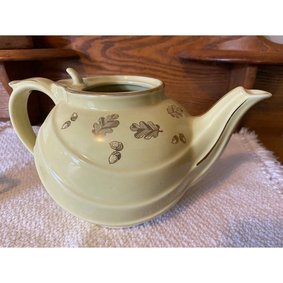 Vintage Canary Yellow/Gold Hall Pottery Teapot #799 w/ Lid Art Deco 6 Cup - Picture 6 of 10
